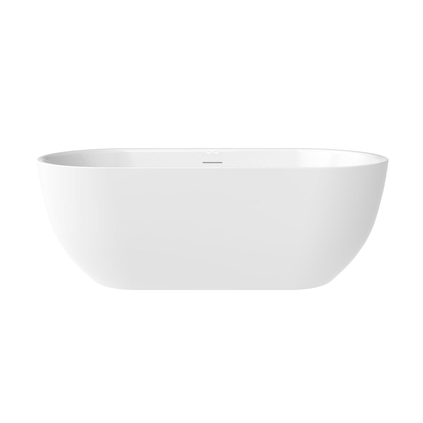 59" Freestanding Bathtub Acrylic White, Heated Soaking Tub Classic Oval Design, Toe-tap Chrome Central Drain, cUPC Certified