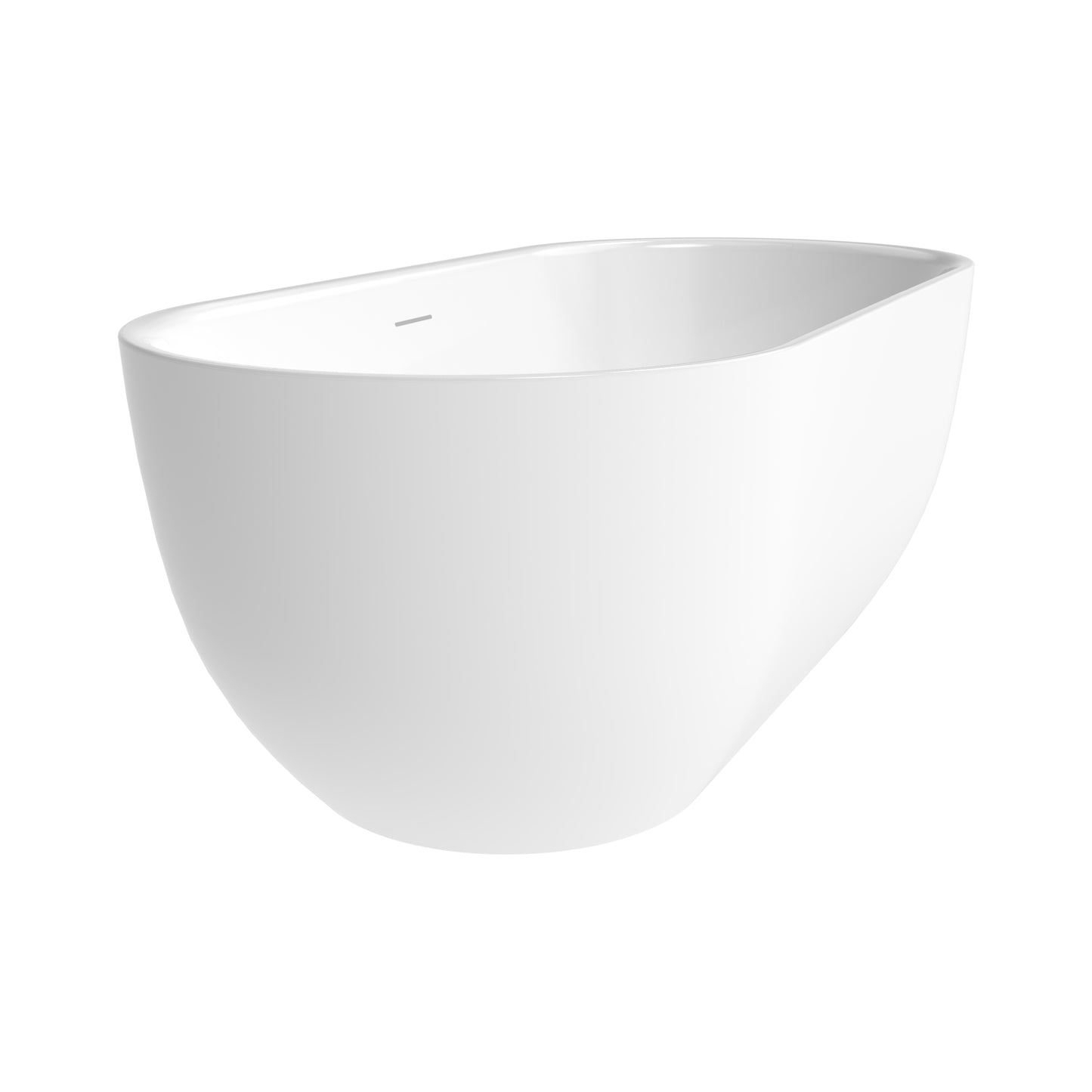 59" Freestanding Bathtub Acrylic White, Heated Soaking Tub Classic Oval Design, Toe-tap Chrome Central Drain, cUPC Certified